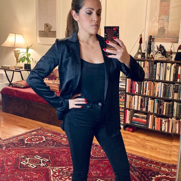 💯 🖤 silk Amanda Uprichard blazer. Size Petite. Used - Picture 1 of 7